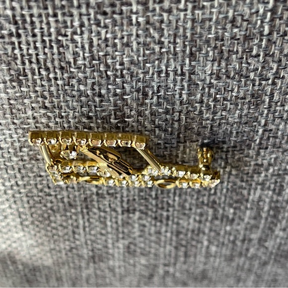 Vintage | Golf Cart with Clear Rhinestones Small Gold Tone Brooch Pin - Picture 10 of 14